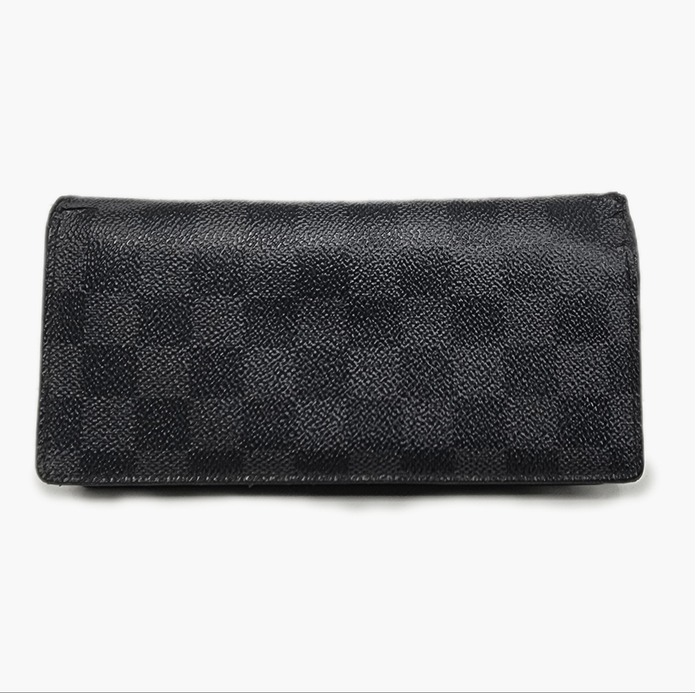 Authentic Louis Vuitton Damier Graphite Long Wallet Bifold Wallet Black